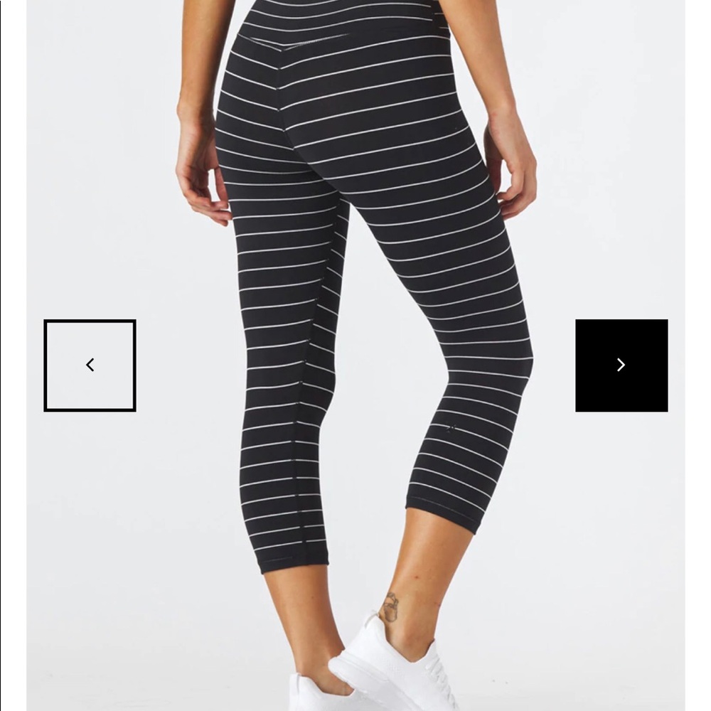 Black and white striped legging.